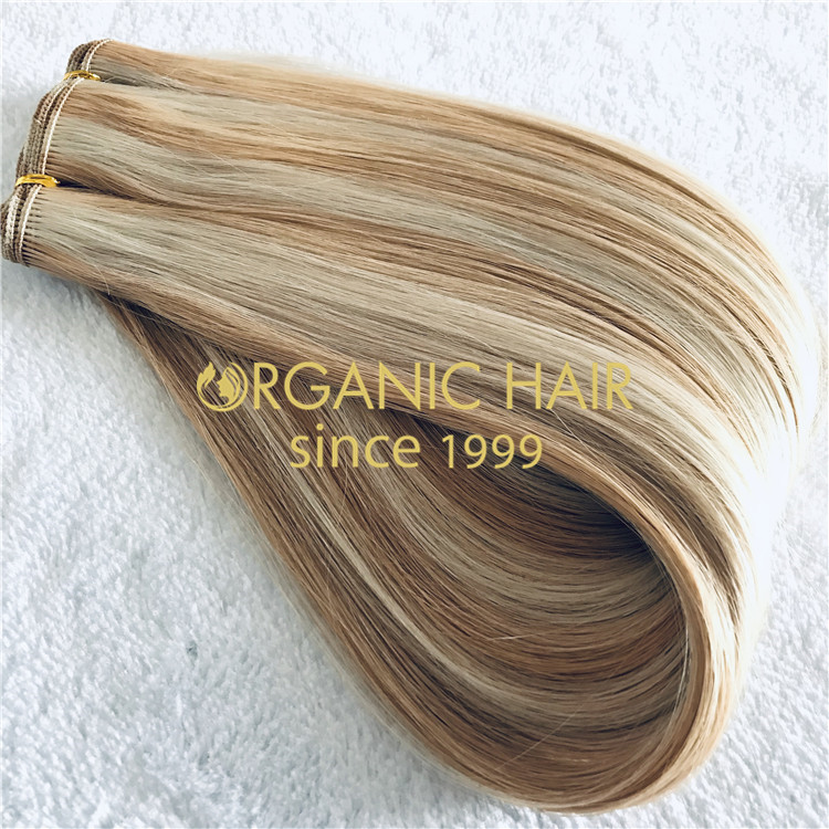 Custom piano hand tied extensions:full cuticle hair H177